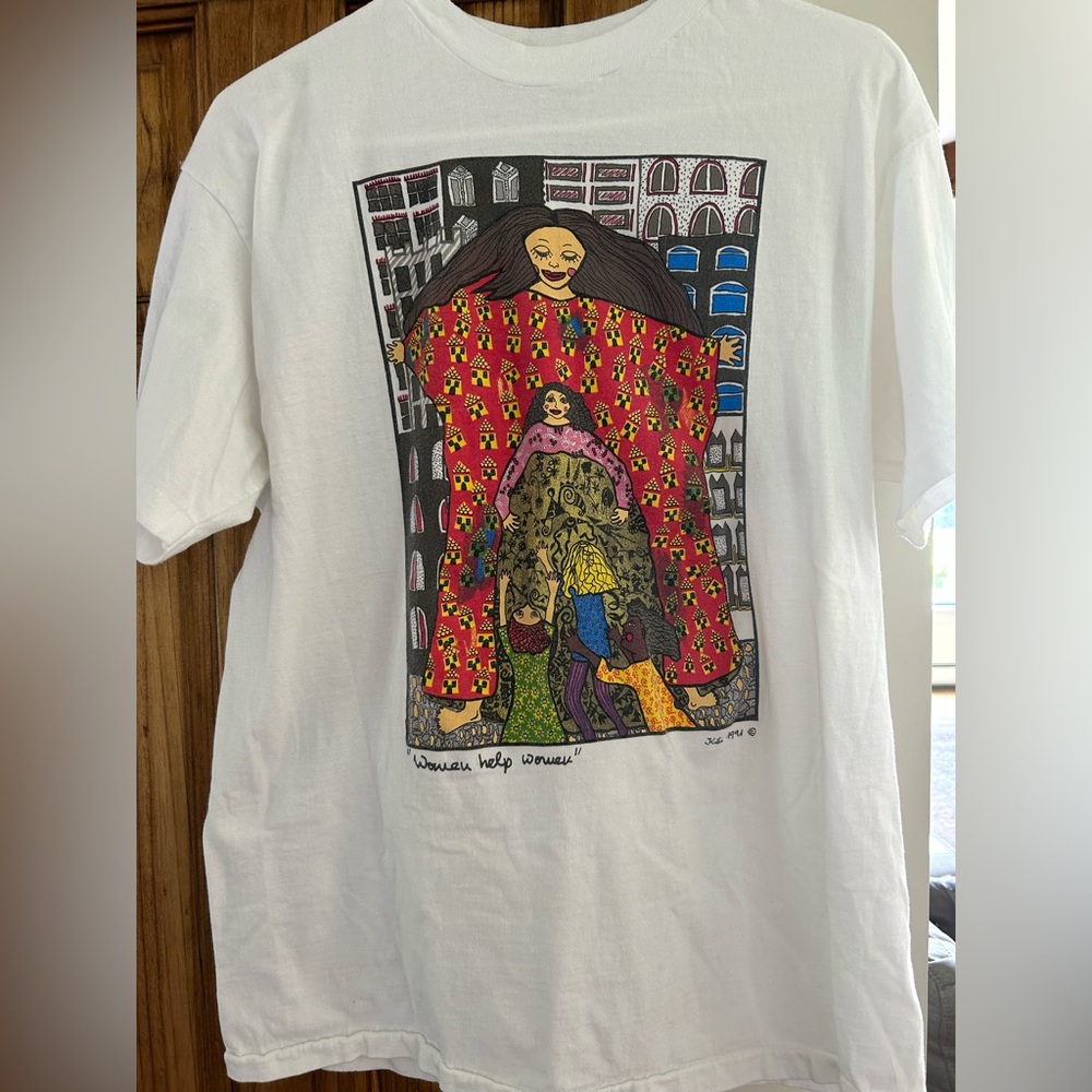 1991 Vintage Women Help Women Art T